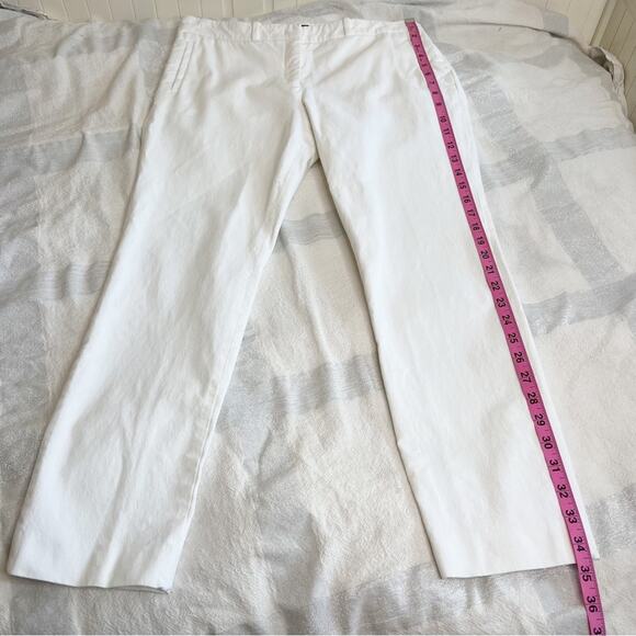 Joseph New Eliston Stretch-Gabardine Slim-Leg Trousers White Sz 6 - Picture 8 of 15